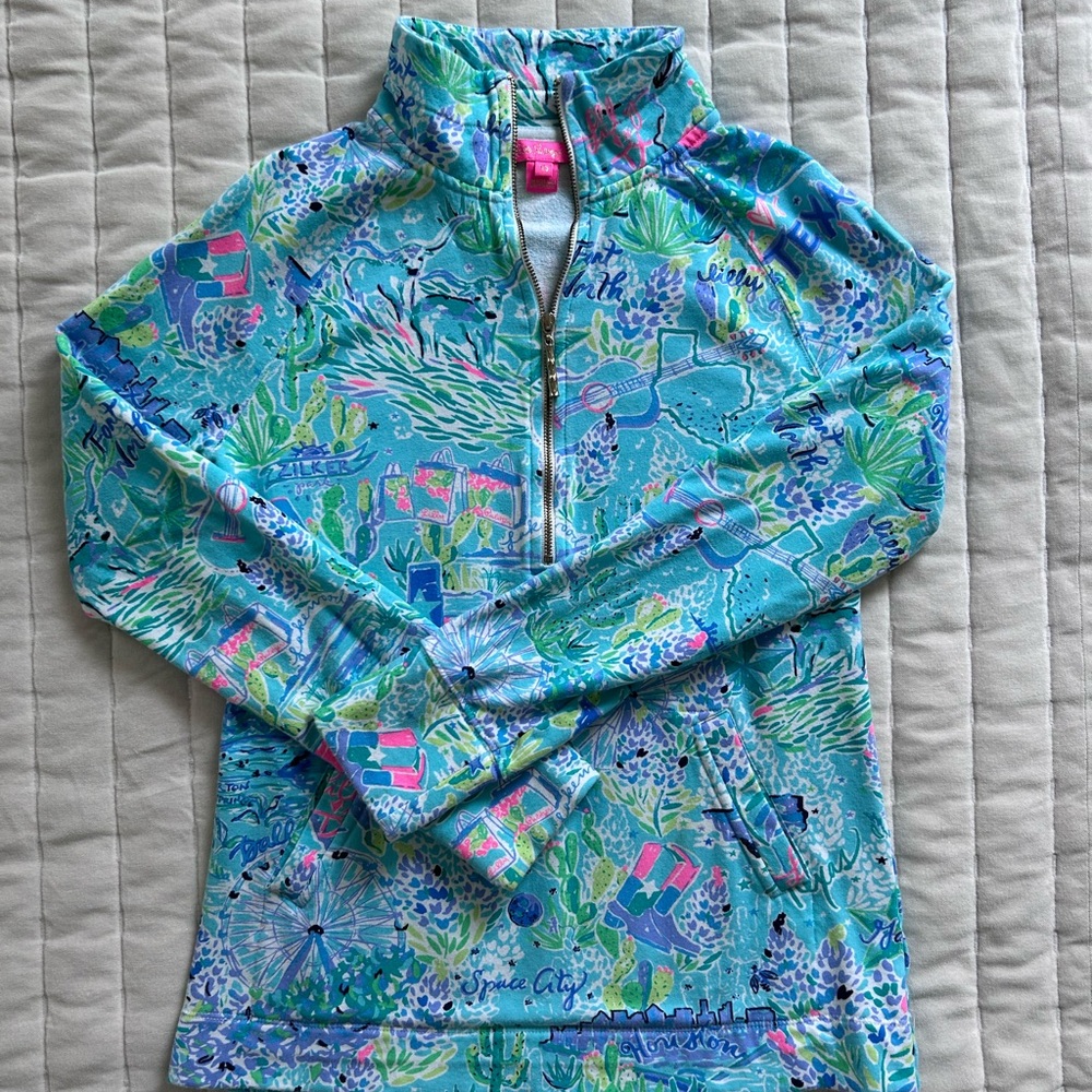 Lilly Pulitzer Pullover Half-Zip Texas theme